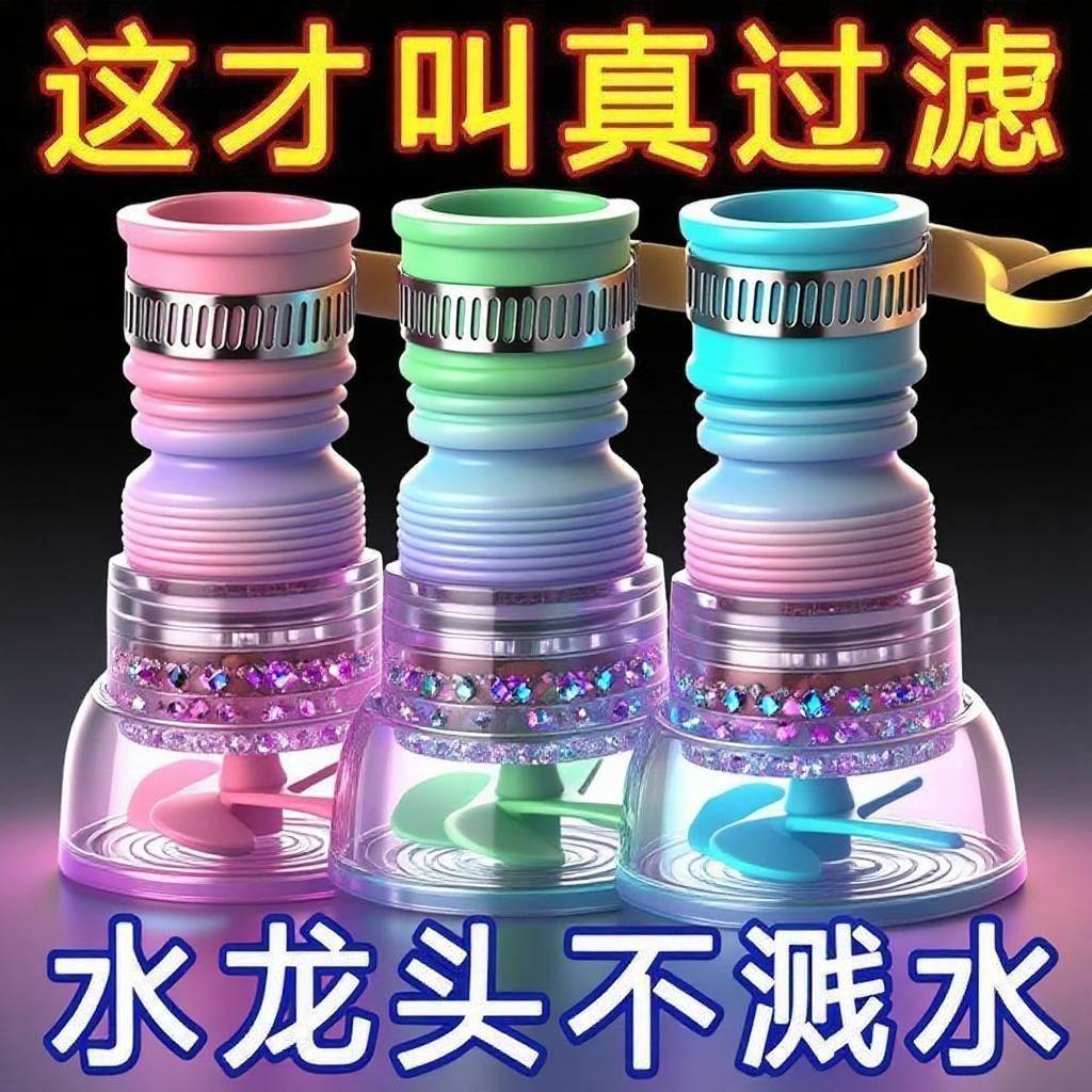 厨房通用滤水器水龙头防溅花洒过滤器家用延伸旋转宿舍卫生间净水