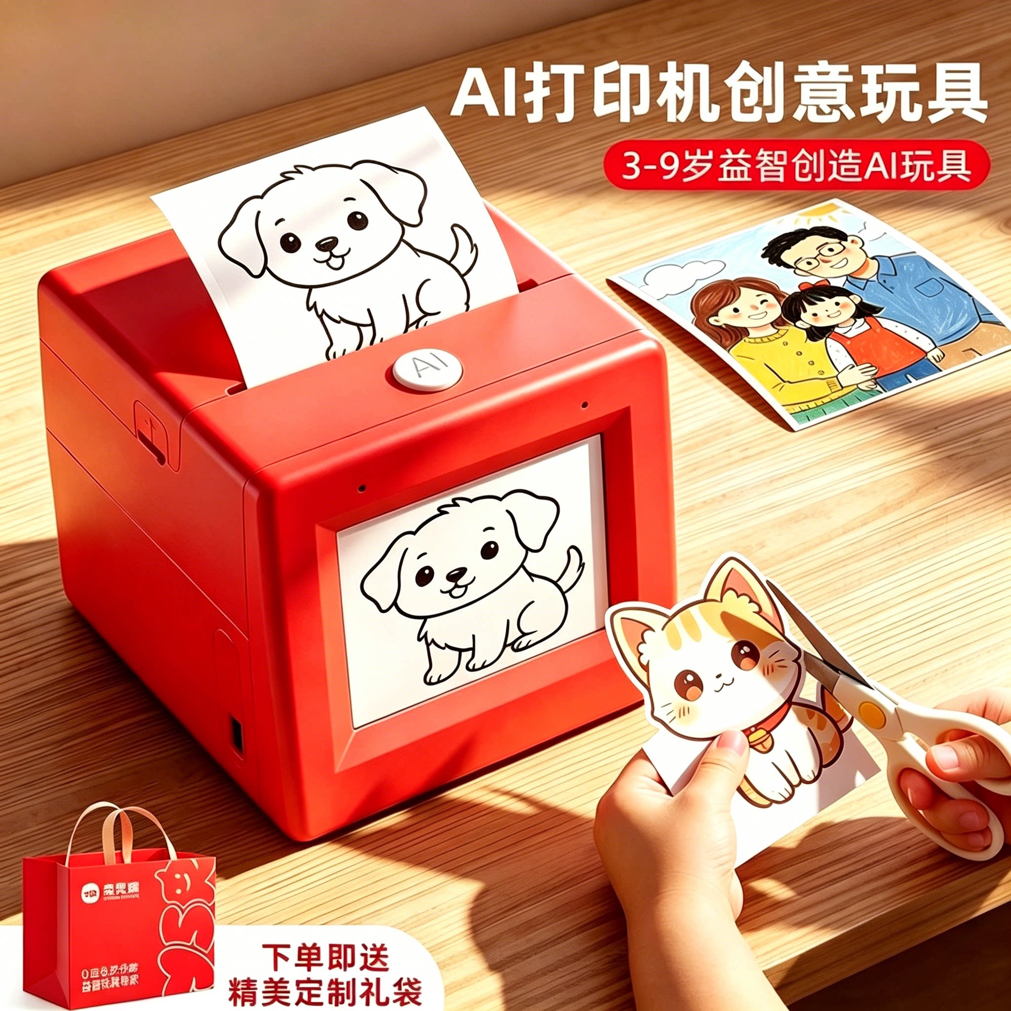 法国AI打印机生日礼物礼袋款儿童早教玩具学习益智创意绘画