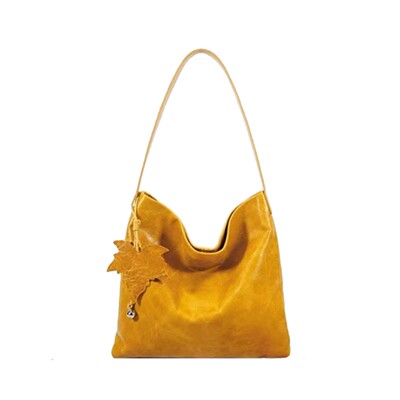 2026新款油蜡单肩托特包女极简慵懒风手提包斜挎包8297