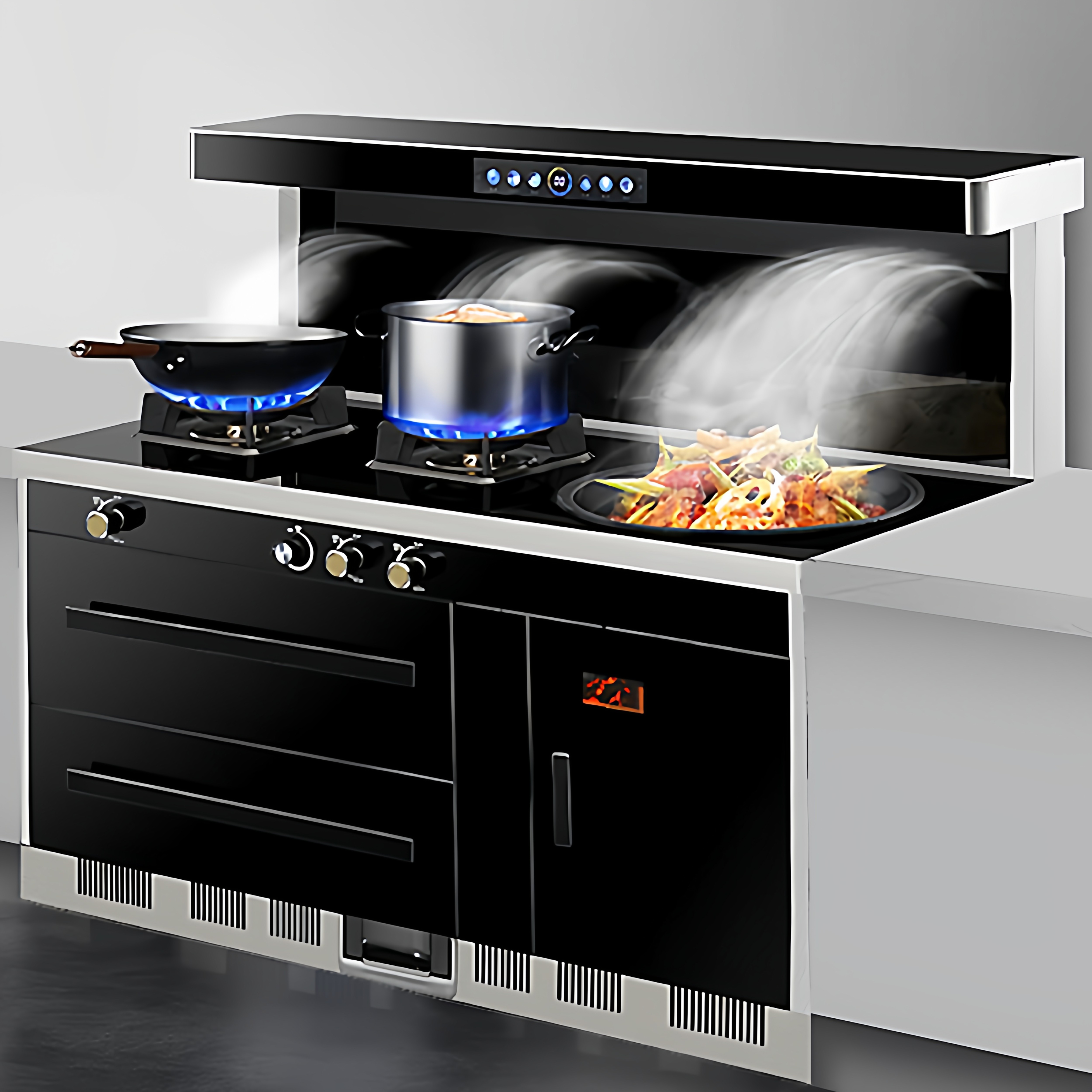 沃贝斯陶瓷柴火集成灶一体灶柴气两用农村自建房新型集成柴火灶