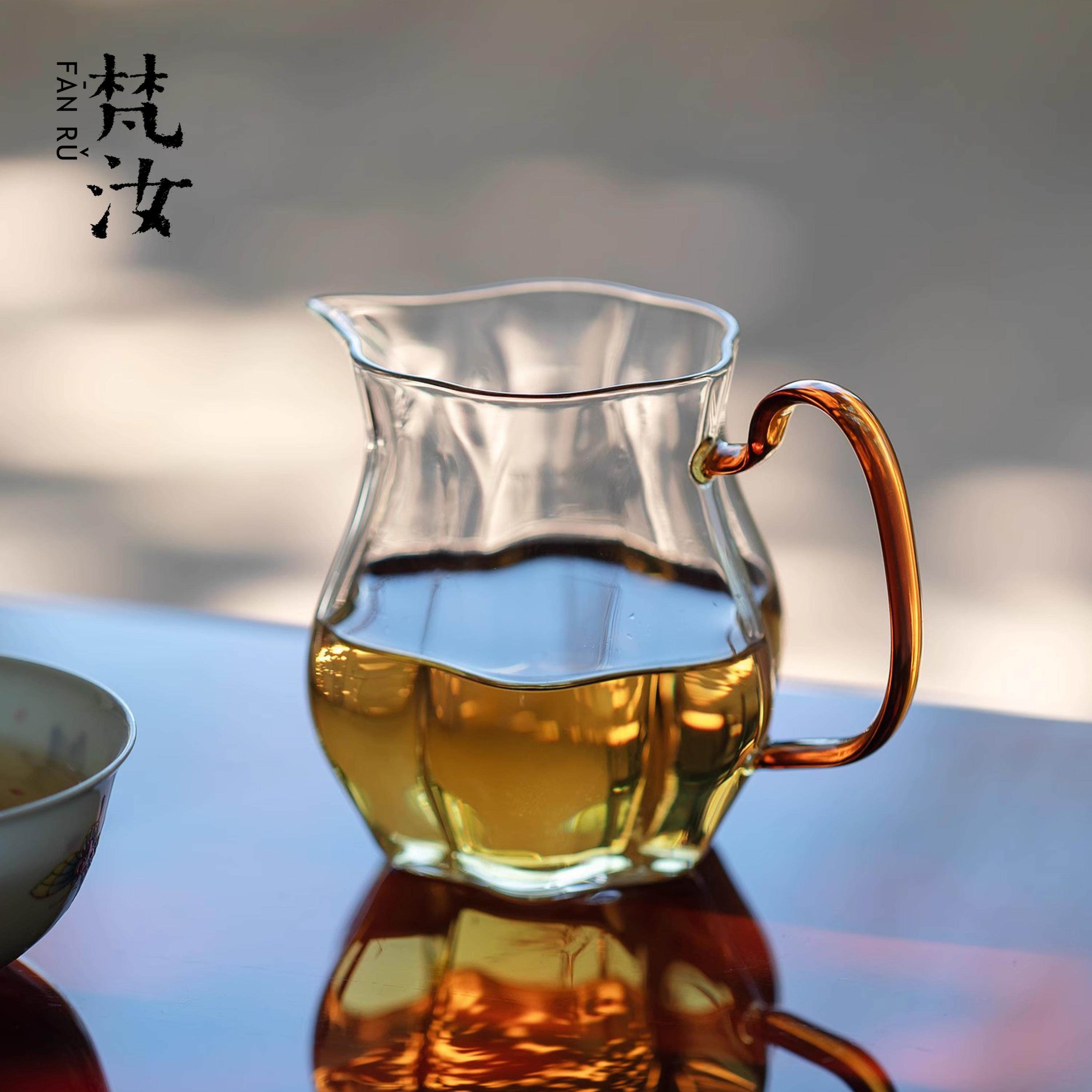 梵汝 玻璃公道带手柄杯透明茶海分茶器功夫茶具配件家用茶海公杯图片