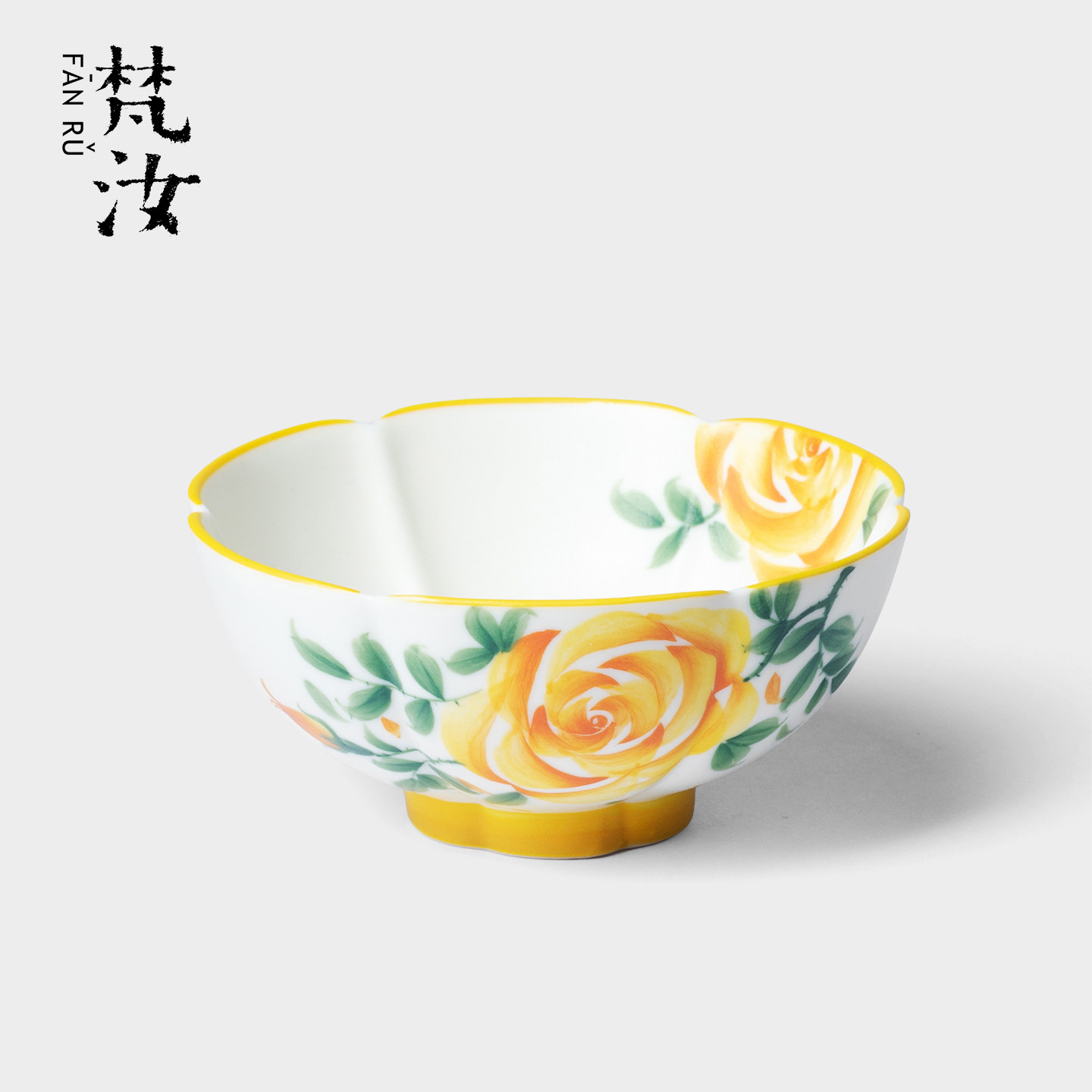 梵汝手绘金蕊玫瑰宽口主人杯精致陶瓷品茗杯茶盏家用功夫茶具茶杯,餐饮具,茶杯,淘宝优惠券,粉丝福利购,淘宝优惠卷