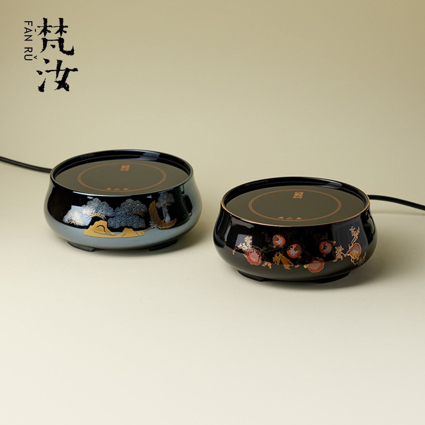 梵汝高颜值银杏纹电陶炉煮茶器家用小电炉铁壶银壶烧水炉电热茶炉