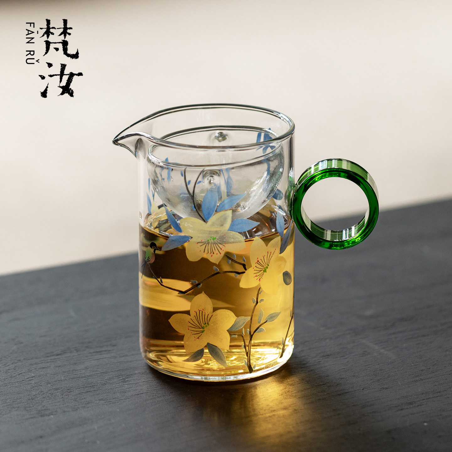 梵汝 泡小青柑专用茶壶高端粉彩百合花茶水分离一体泡茶器带滤杯