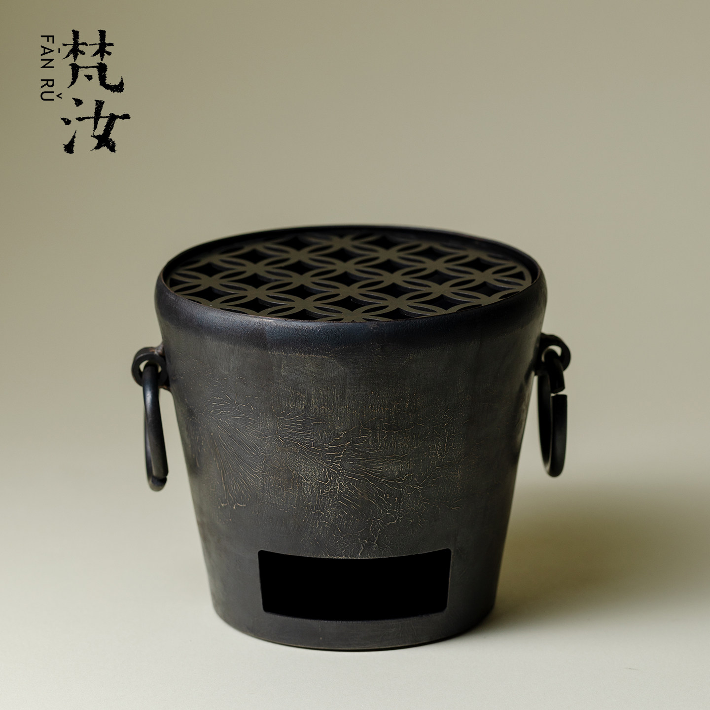梵汝纯铜做旧复古双耳酒精炉围炉煮茶小风炉烧水炉日式原创小火炉
