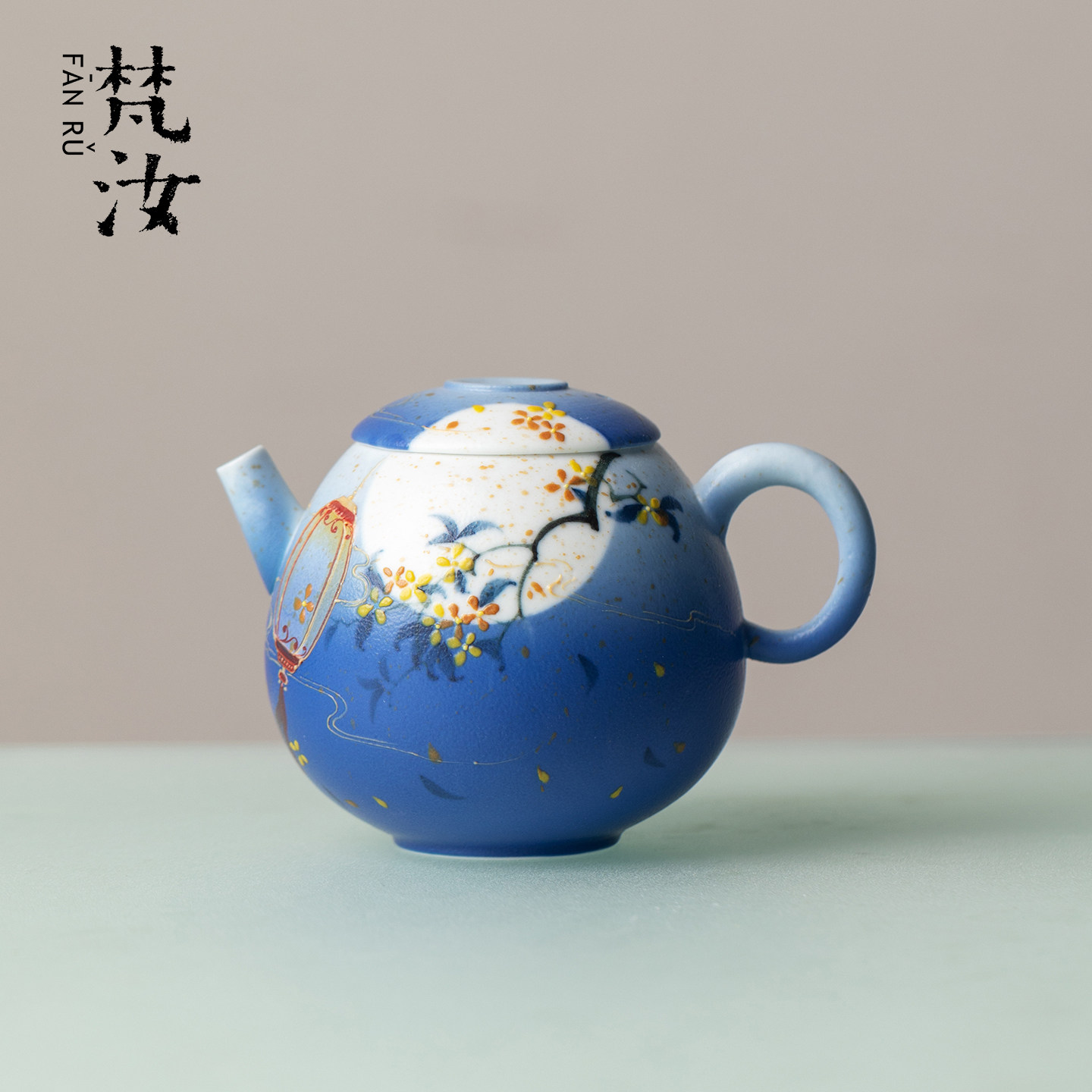 梵汝手绘月下金桂龙蛋壶陶瓷釉下彩泡茶壶家用功夫茶具创意手抓壶