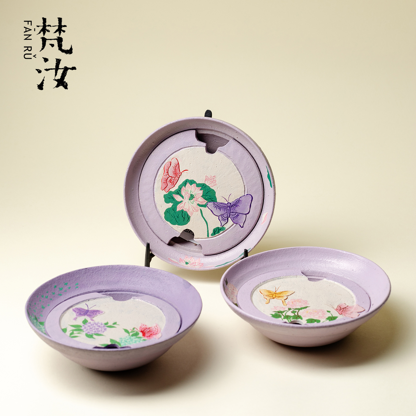 山己由大漆莳绘雕刻蓄水干泡茶盘景德镇创意手工壶承茶台功夫茶具