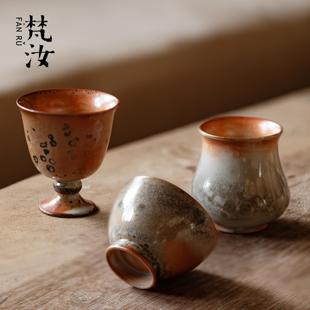 陶艺功夫茶杯单杯 梵汝台湾志野烧茶杯复古诧寂风主人杯品茗杯日式