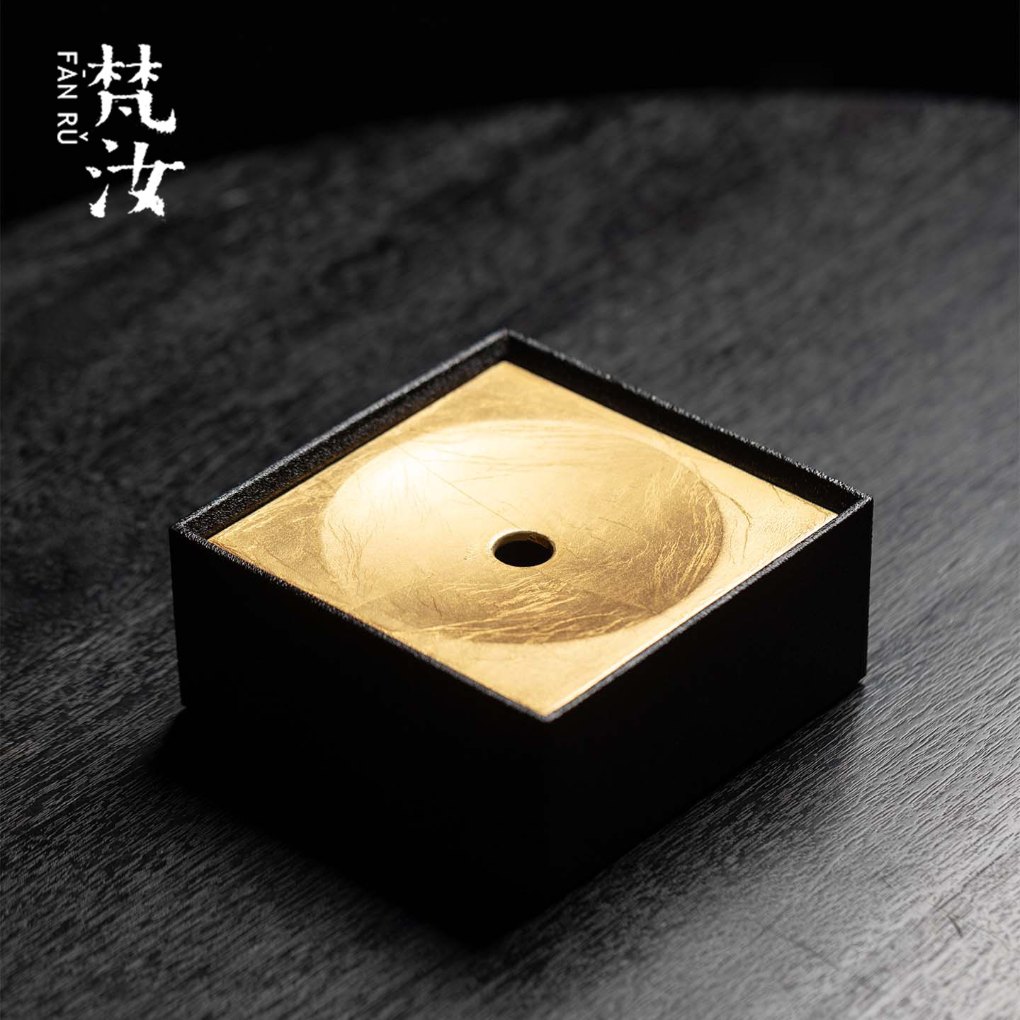 梵汝金箔蓄水壶承景德镇手作贴纯金纯银箔干泡盘建水水洗复古茶台