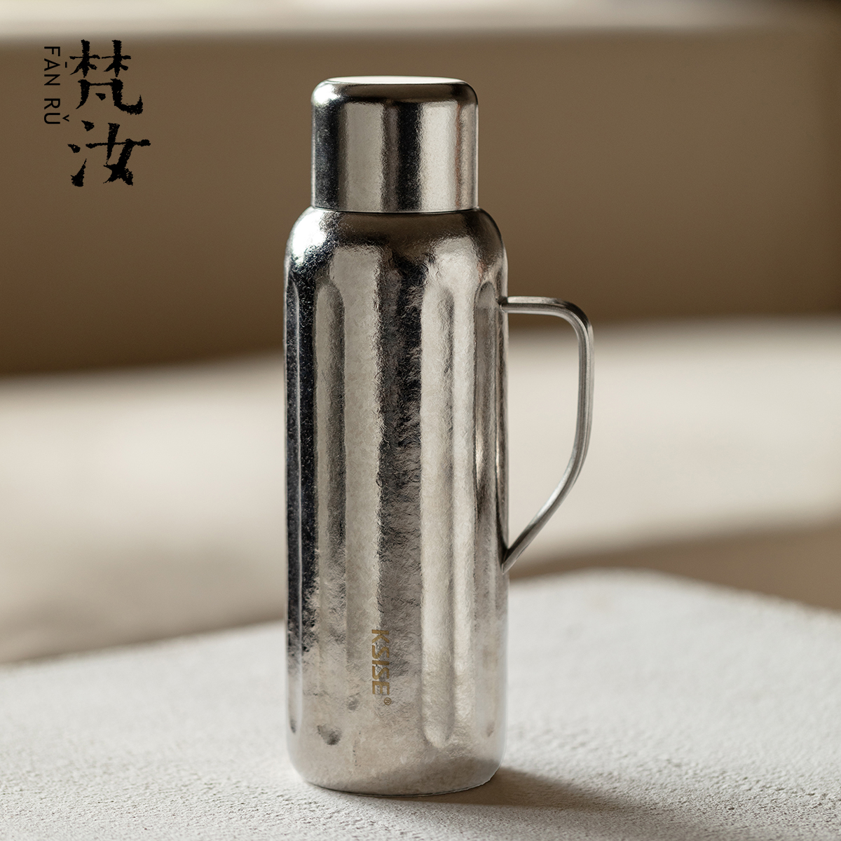 梵汝纯钛传家壶便携焖泡显温保温壶大容量大冰花双层钛壶轻奢水壶