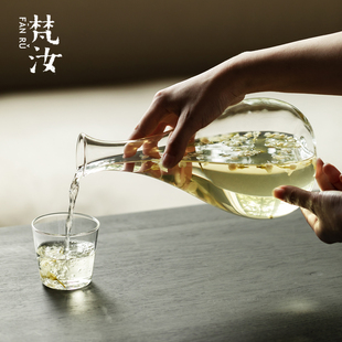 梵汝 创意玻璃红酒醒酒器凉水瓶玻璃杯高硼硅壶花茶冷翠壶一人饮
