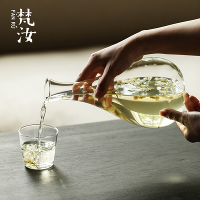 梵汝 创意玻璃红酒醒酒器凉水瓶玻璃杯高硼硅壶花茶冷翠壶一人饮