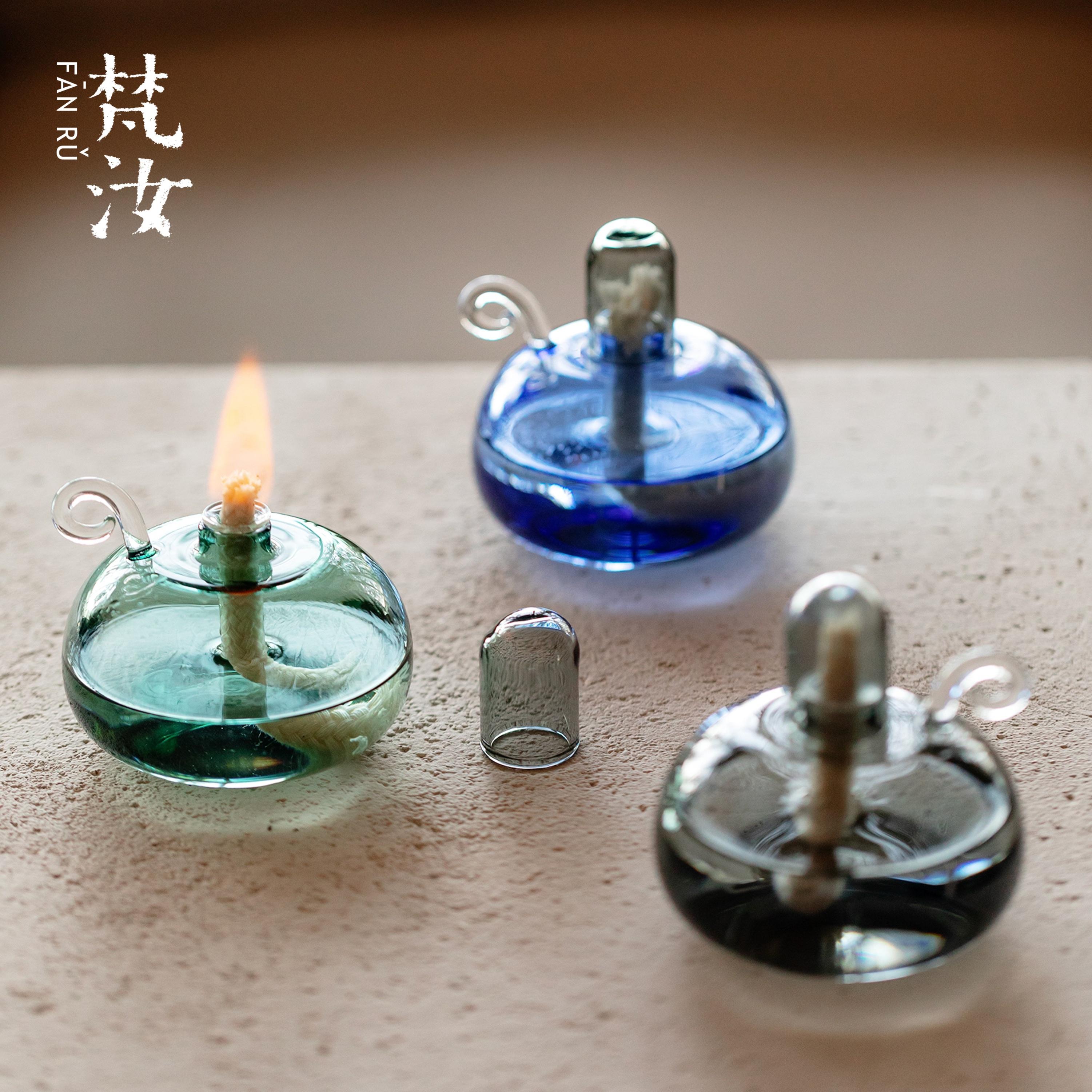 梵汝玻璃酒精灯酥油灯耐高温植物有矿物油酒精温茶煮茶器茶道配件