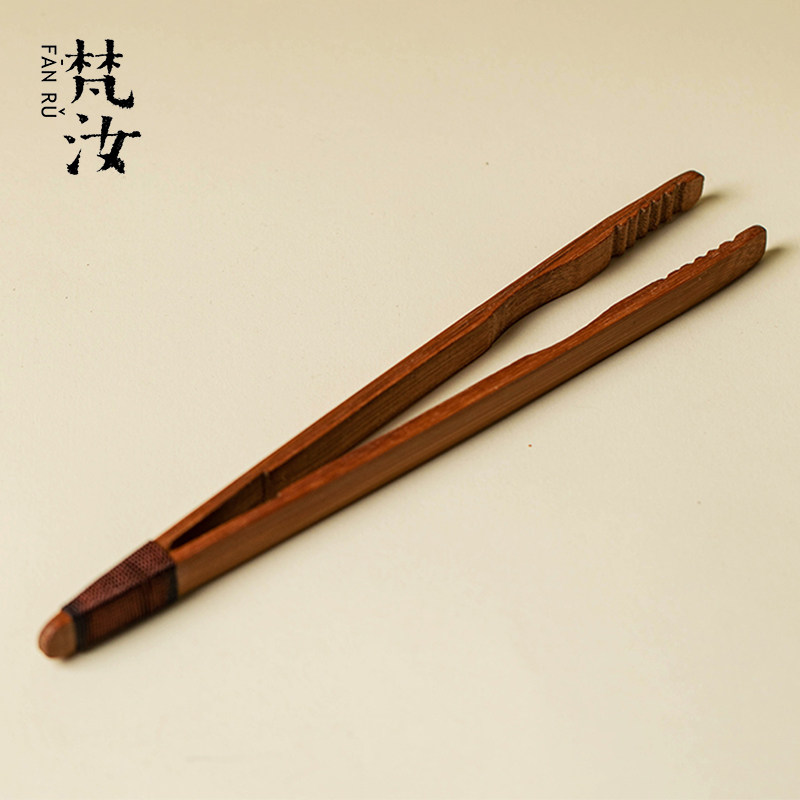 梵汝实木茶夹子茶道六君子配件图片