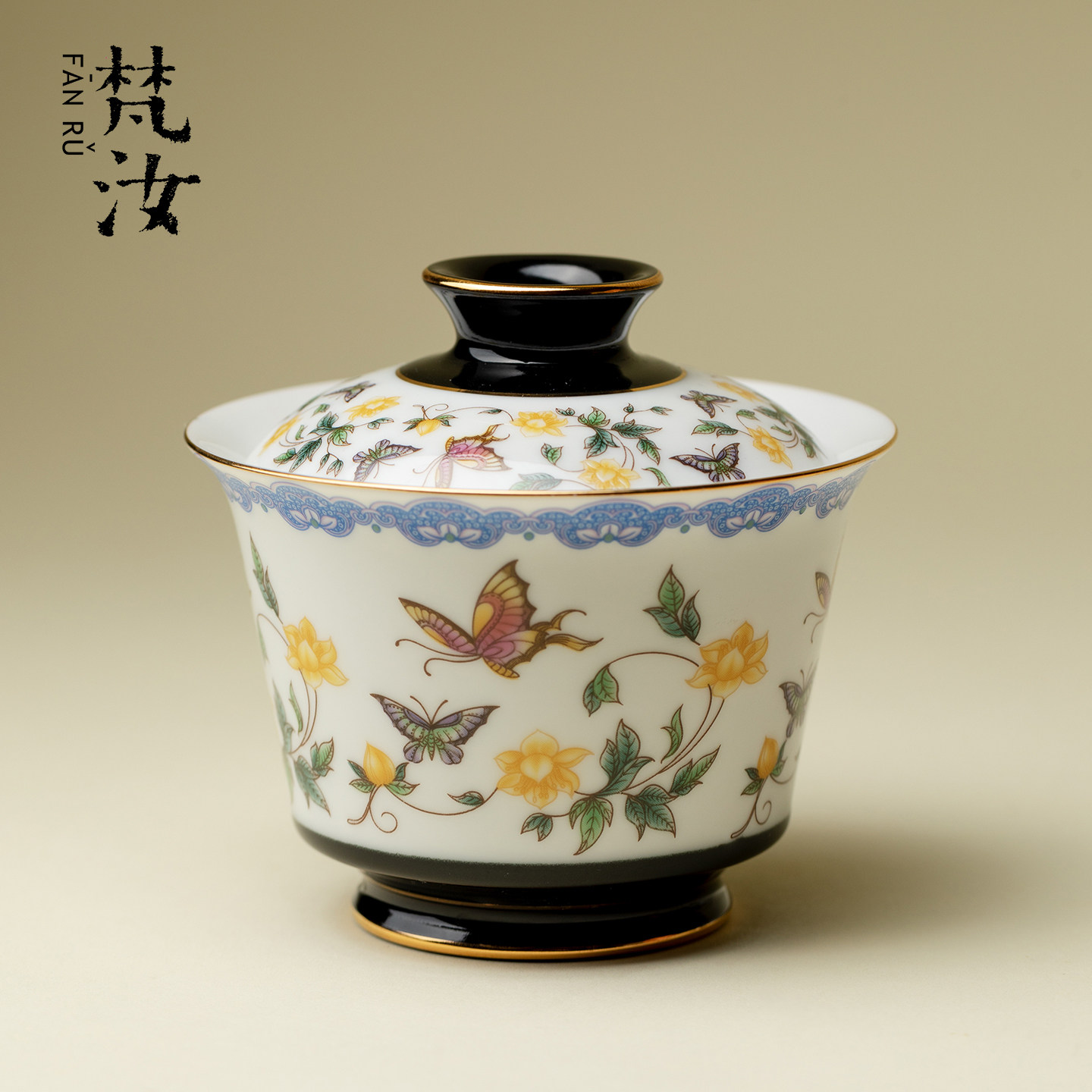 梵汝创意二才盖碗泡茶碗敬茶碗