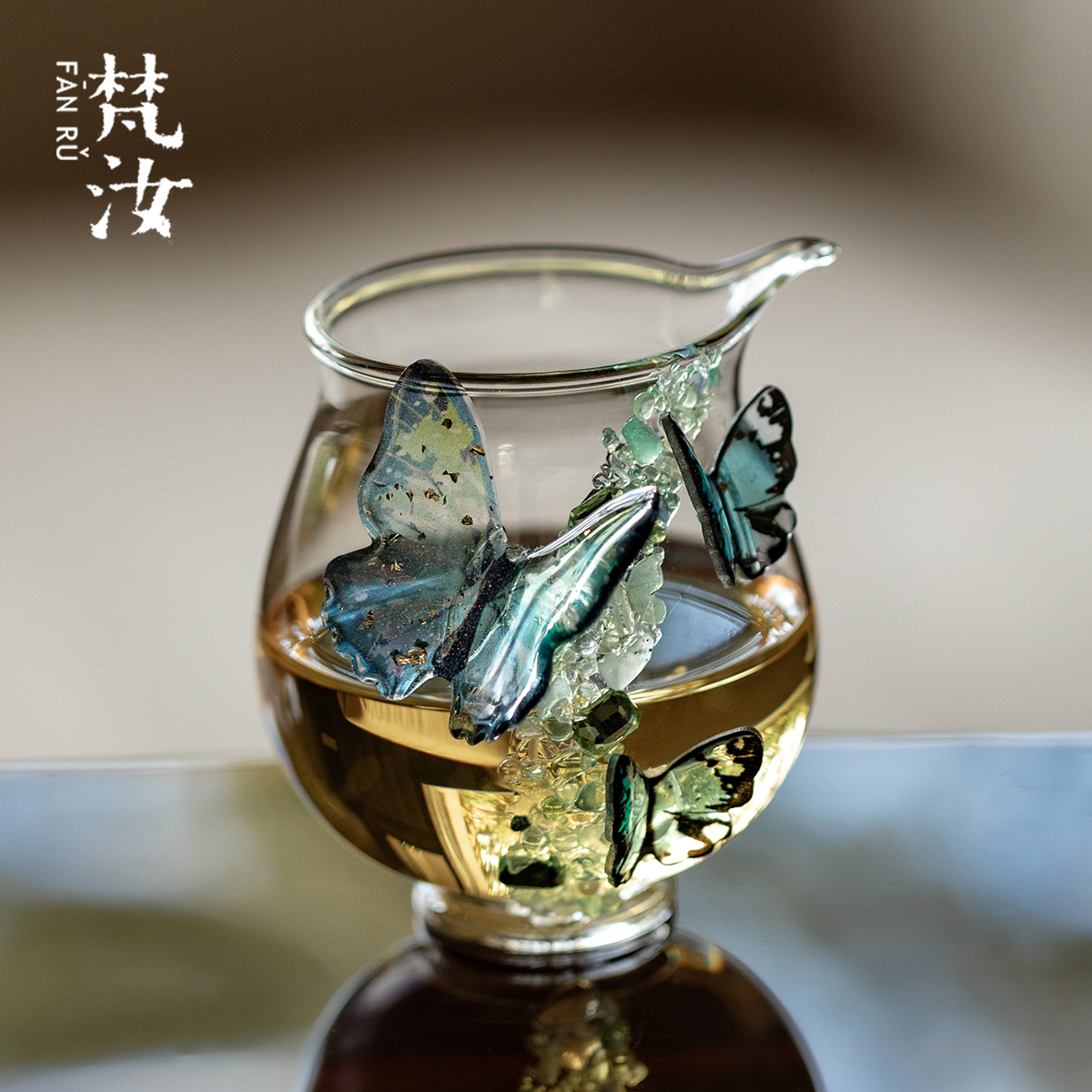 梵汝 春日物语玻璃公道杯原创高端手工分茶器小清新茶海功夫茶具