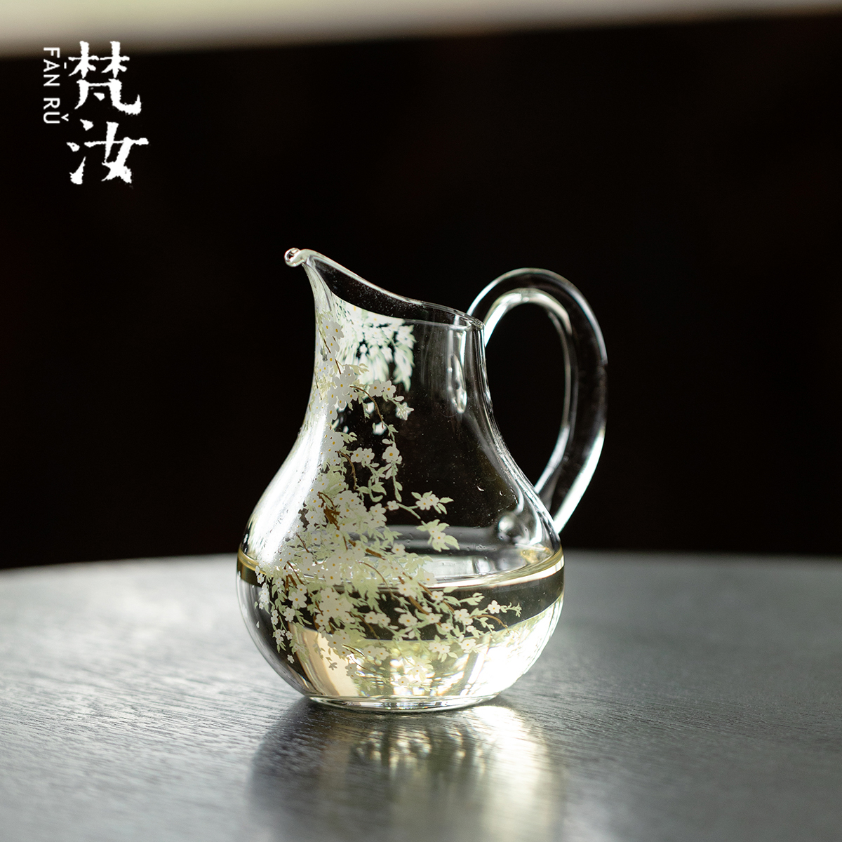 梵汝梨絮玻璃把手公道杯加厚茶海高硼硅玻璃分茶器小清新功夫茶具