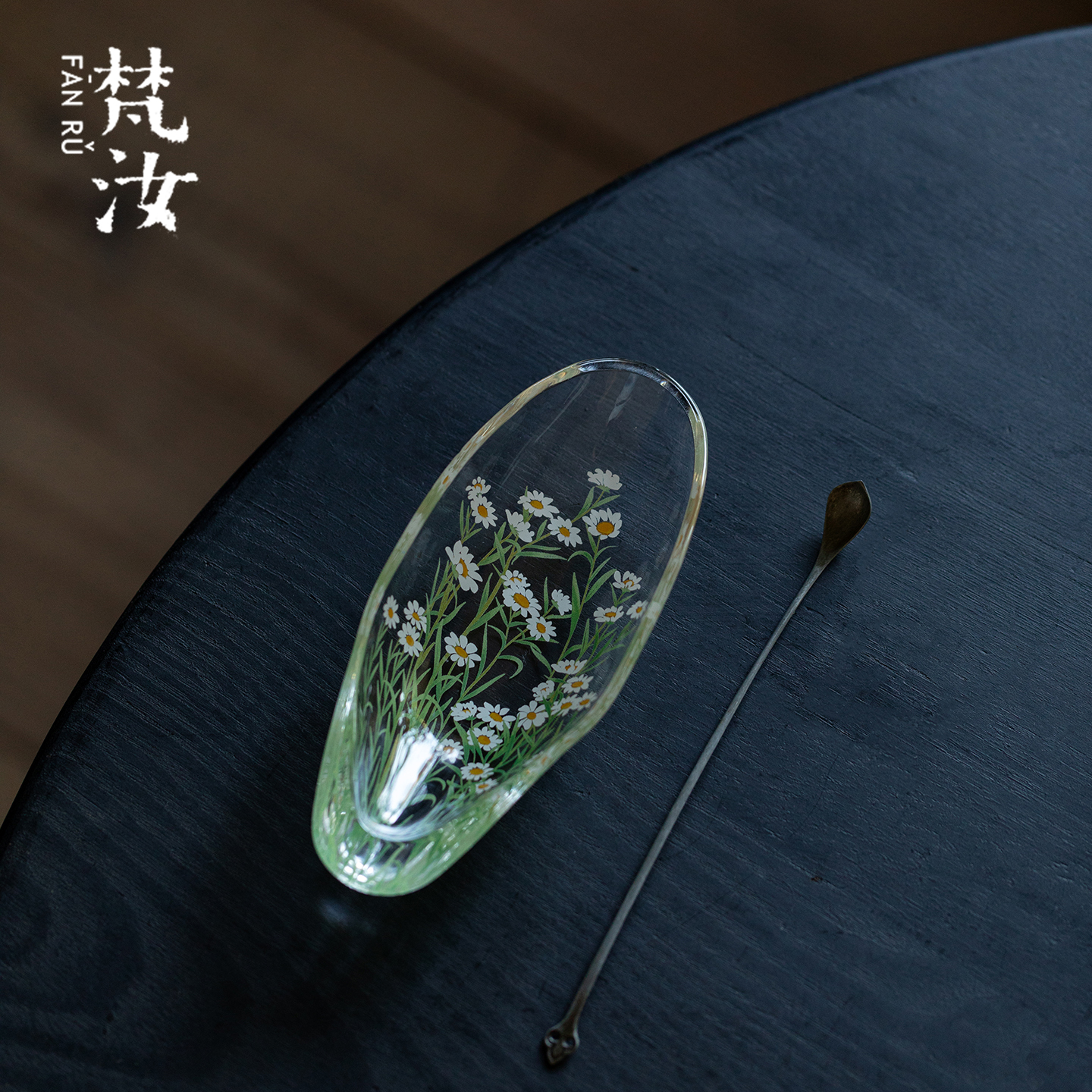 梵汝小雏菊玻璃茶则茶拨两件套茶叶分茶器创意手工投茶器茶道配件