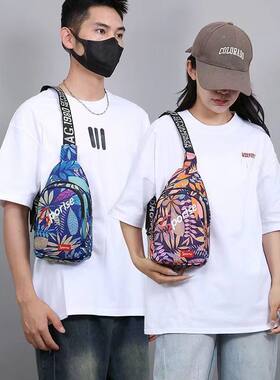 情侣款胸包男女单肩斜挎包大容量防水耐磨个性洋气骑行包休闲小包