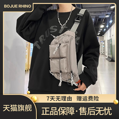 伯爵犀牛工装风潮流胸包斜挎包