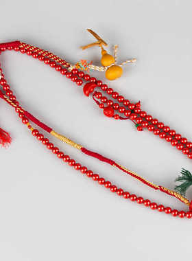 CELESTIAL TAO REALM/道轩堂108颗朱砂银饰斜挂 天然葫芦手工制作