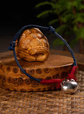 道轩堂 如意扣手绳  999纯银 传统中国风纯银手绳 送儿童礼物12g