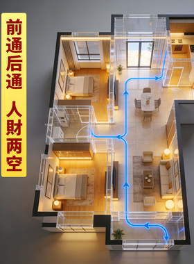 五行葫芦锦鲤贴纸穿堂风挂件入户