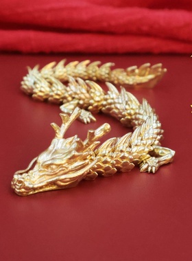 黄铜原色小神龙可活动中国龙生肖