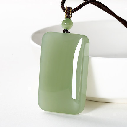 天然新疆和田玉平安事牌吊坠挂件男女款玉石平安牌玉坠货源