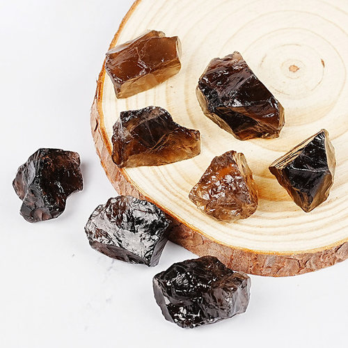 天然茶水晶原石标本摆件家居装饰