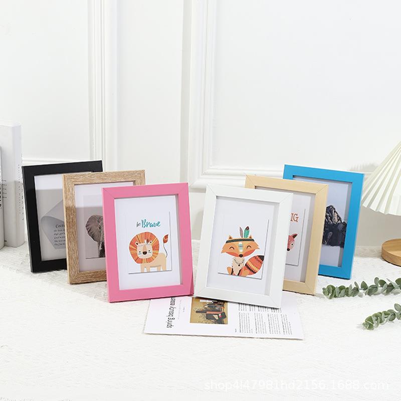 现代简约复合实木摆台相框MDF画框7寸10寸A4挂墙照片墙相框