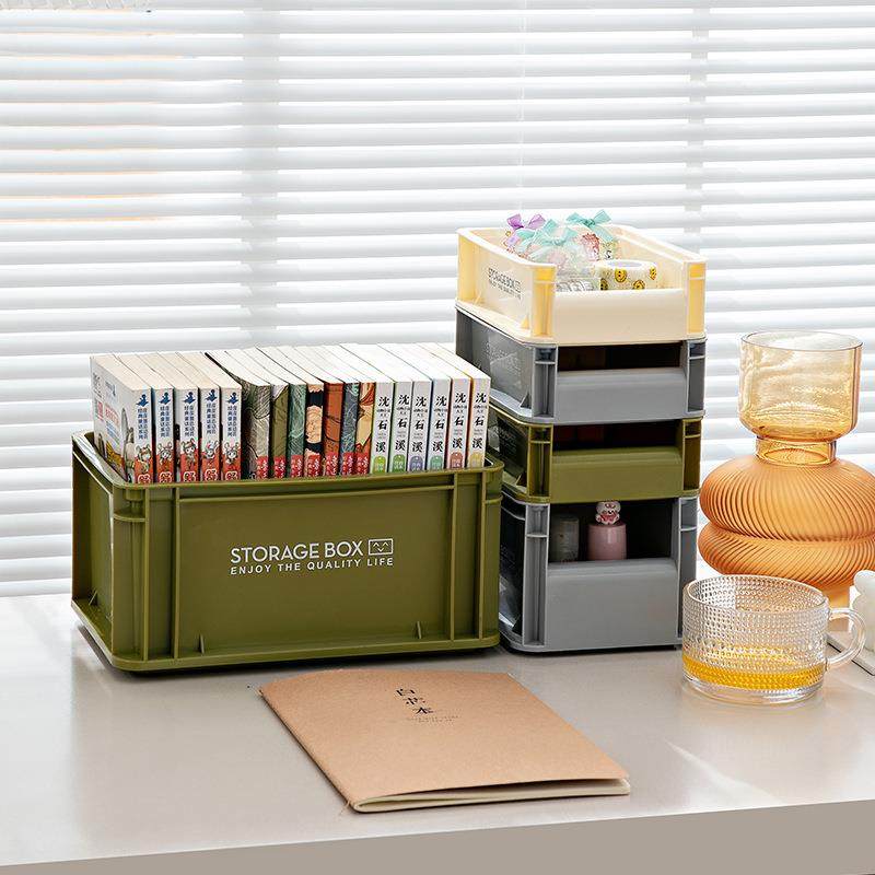工业风桌面可叠加收纳盒户外露营收纳盒化妆品杂物整理盒文具收纳