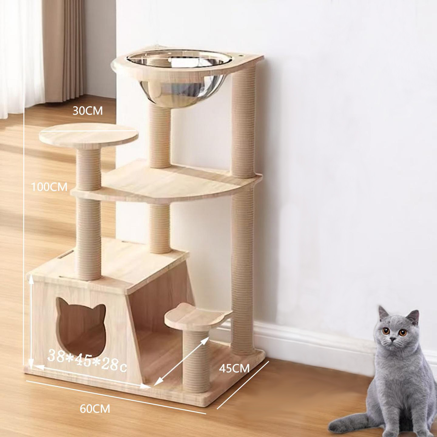 豪华实木猫爬架猫窝家用小户型