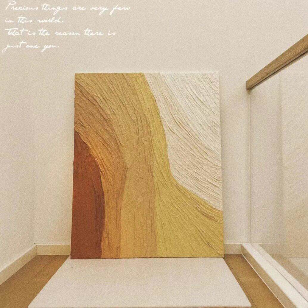 石膏绷带画画肌理画侘寂风装饰画纱布肌理画