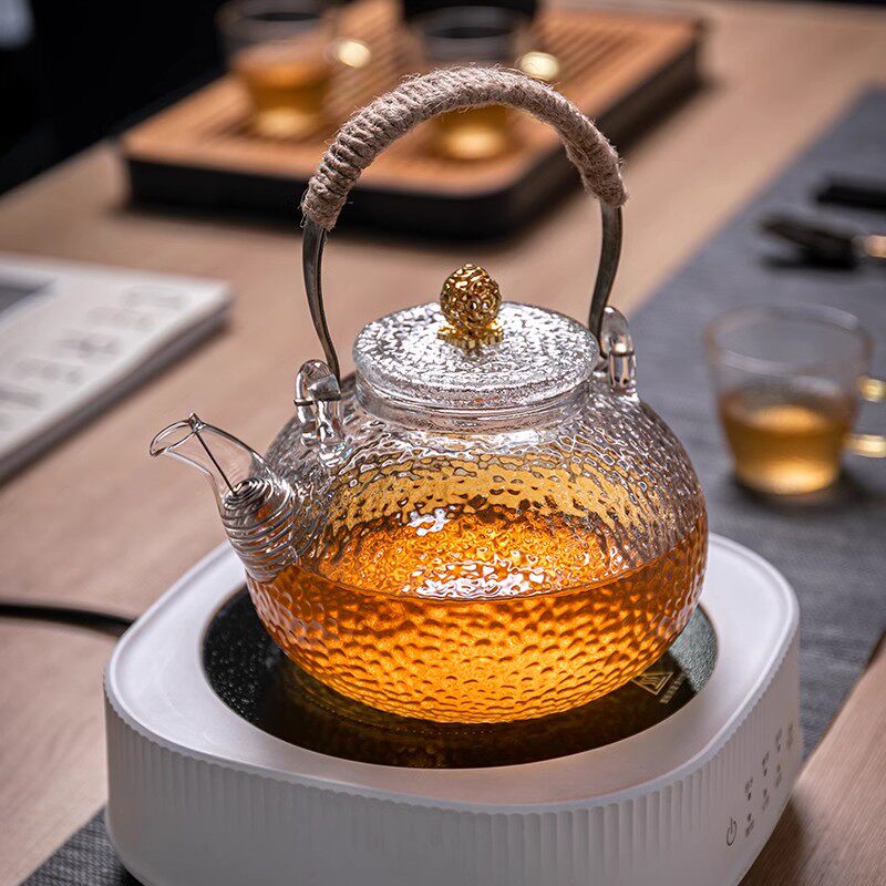 玻璃茶壶泡茶家用耐高温电陶炉煮茶器围炉黑白花茶烧水壶养生茶具