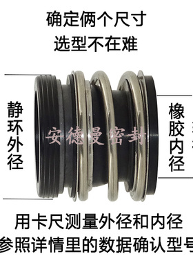 管道泵机械密封件MG1109-25/35/40/45/55/SM碳化硅石墨水泵密封圈