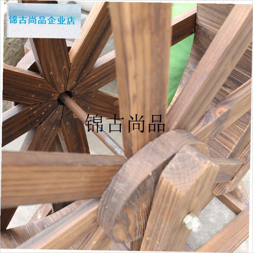 户外园艺用品造园假山流水喷泉碳化防腐木水车流水X摆件装饰水车,