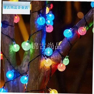 ed太阳能串灯户外防水t树灯露营风格树冠气氛灯星空花园装饰灯.