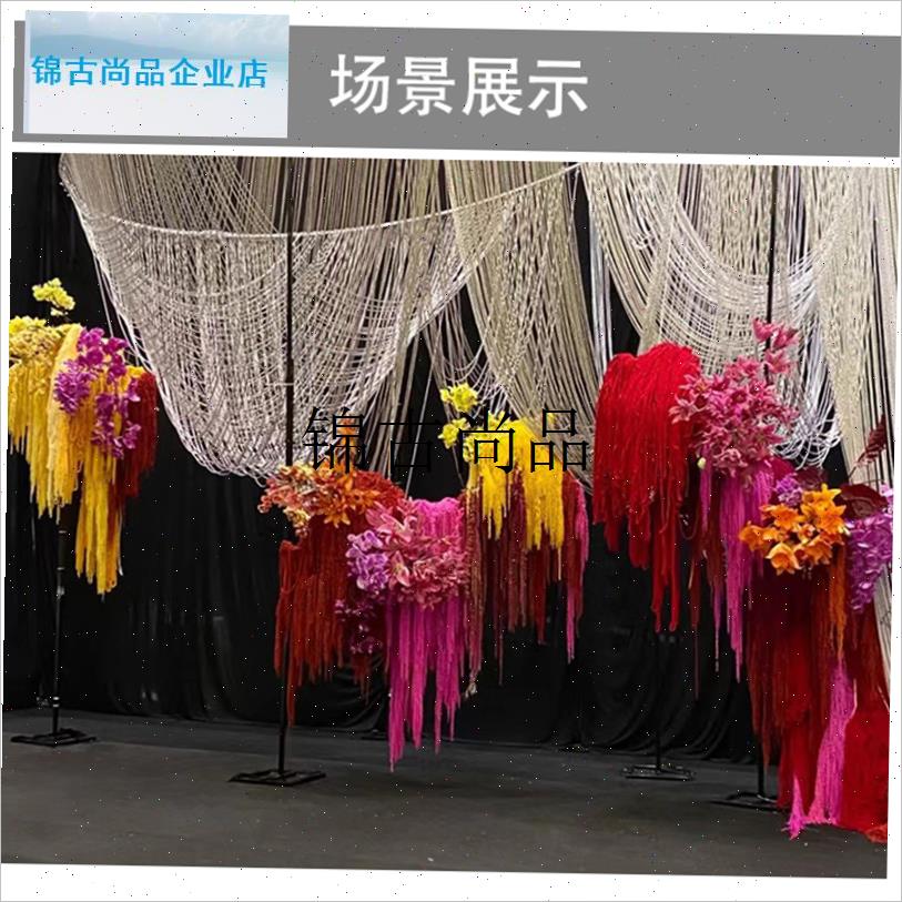 仿吊米永生花婚庆装饰毛r线DIY美陈手捧花挂穗垂吊型线条柔丽丝,