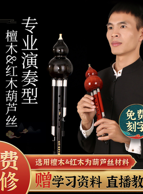 全木葫芦丝乐器专业演奏型降B调C调成人小朋友专用DGF调滇南古韵