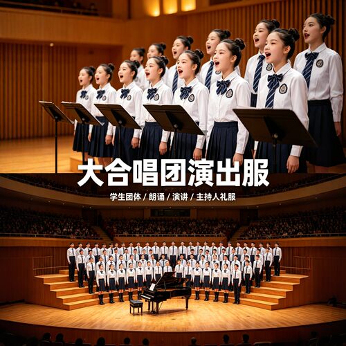国庆中小学生大合唱团朗诵演出服