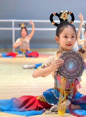 敦煌舞蹈服表演服飞天乐鼓壁画绝响乐舞服装民族上铃鼓演出服六一