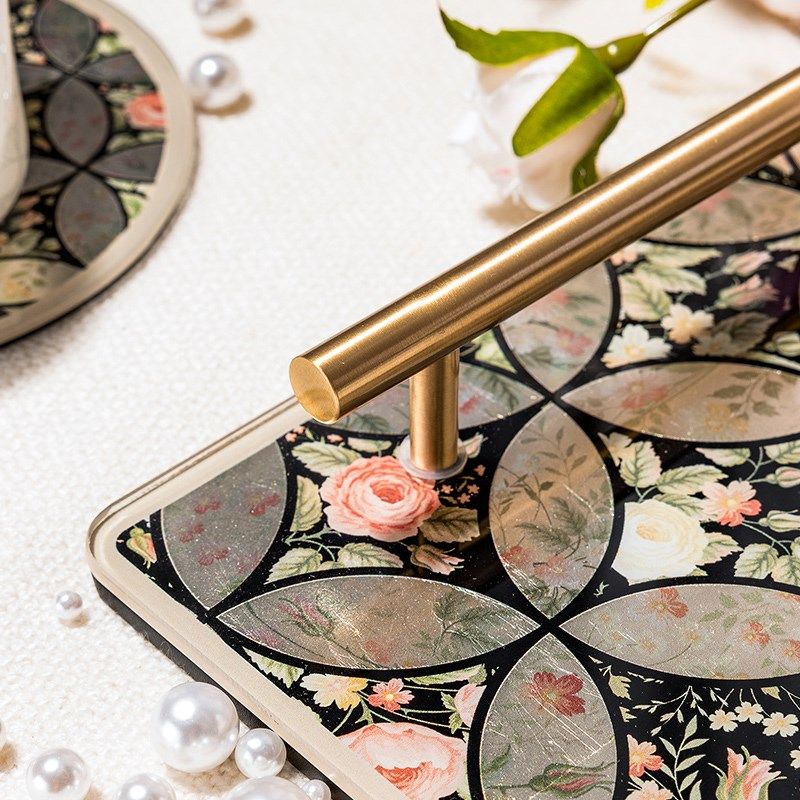 KP托盘轻奢首饰收纳桌面摆件样板房家居摆件香薰玄关钥匙收纳盘
