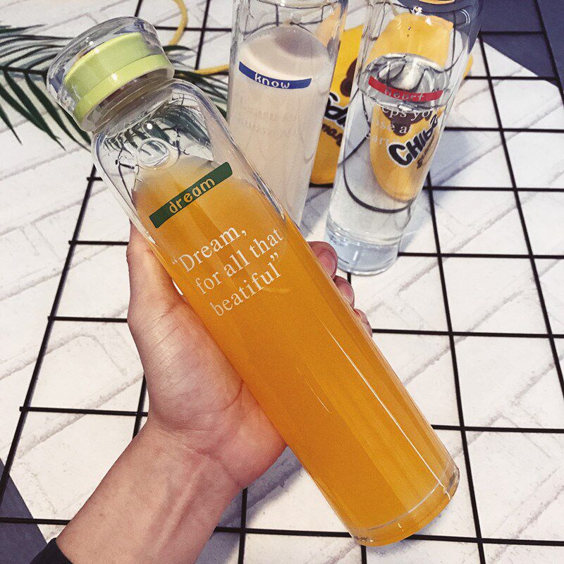 韩国可爱玻璃杯创意随手杯便携女玻璃杯