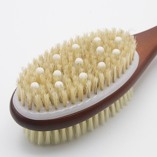 软硬毛两用猪鬃洗澡刷身体刷软毛沐浴刷美体搓澡刷搓背长柄刷神器