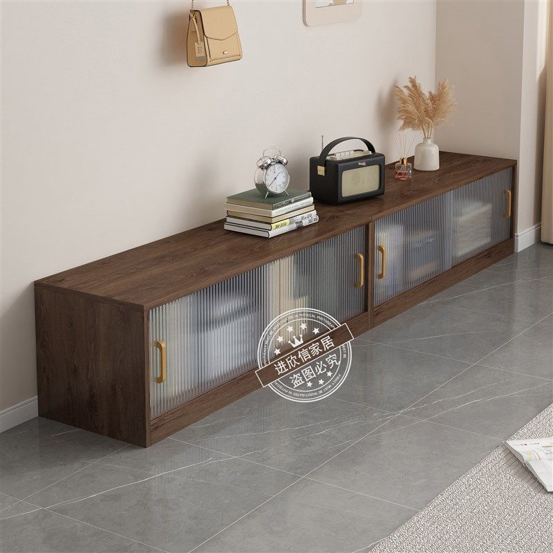 实木定制飘窗柜地柜阳台柜矮柜带门矮柜长条柜储物柜书柜组合松木