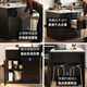 实木多功能厨房岩板岛台餐桌橡木黑色轻奢餐柜餐桌一体家用日式