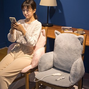 冬季办公室座椅加热坐垫靠背一体椅子垫学生宿舍坐靠护腰屁股垫子