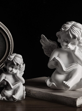 卧室儿童房间布置读书天使宝宝名宿别墅装饰雕塑装饰品艺术工艺品