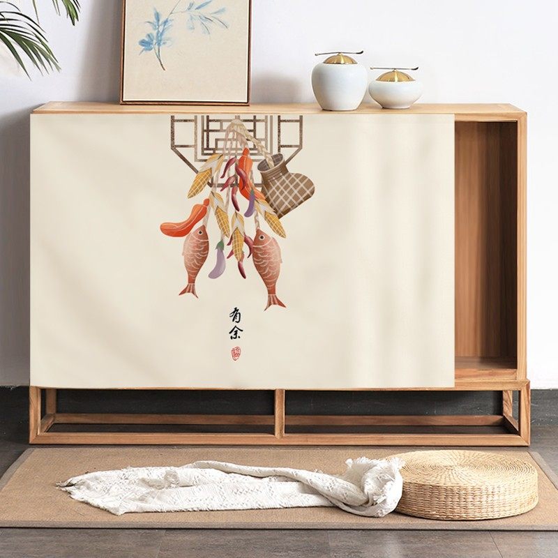 柜子遮挡帘书架防尘帘鞋柜书柜置物架衣帽间布帘魔术贴免打孔中式,居家布艺,柜类遮挡帘,淘宝优惠券,粉丝福利购,淘宝优惠卷